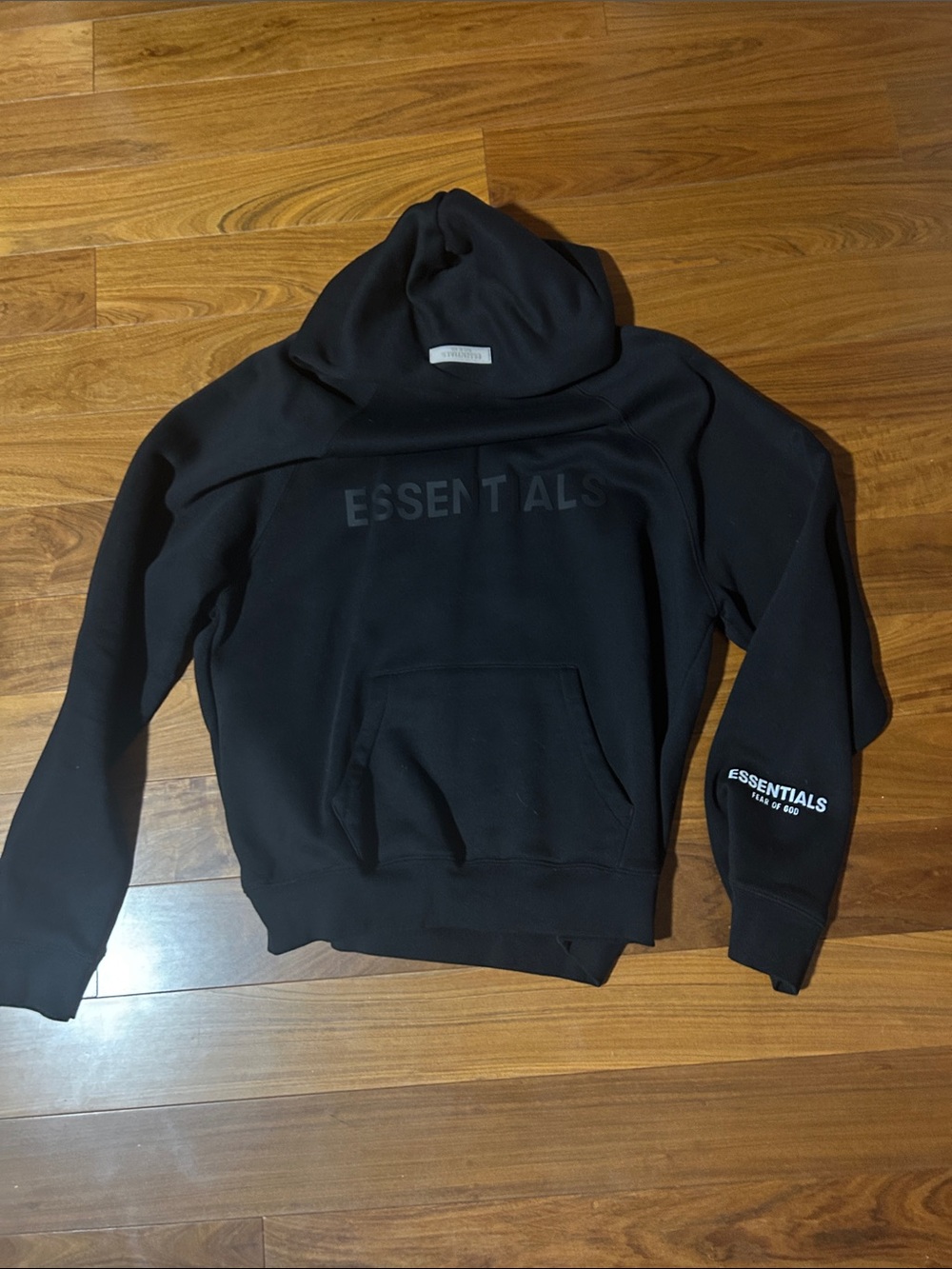 Fear of God ESSENTIALS Black Hooded Pullover